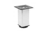 GTV НОЖКА КВАДРАТНАЯ 40x40, ЧЁРНОЕ КРЕПЛЕНИЕ, 60MM, ЦВЕТ ХРОМ