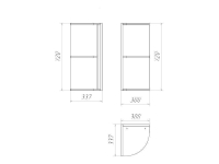 Корпус навесной кухни радиусный 30*34*72