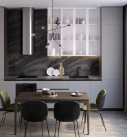 Пристенная панель 8111/Pt Azurita black 4200x600x10 мм Slotex
