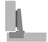 Петля intermat 9973, угол 110°, чашка th42 d35, накладная, b12,5 9005604 Hettich
