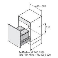 Bin.it smart 450/500, система сбора и сортировки мусора 9208750 Hettich
