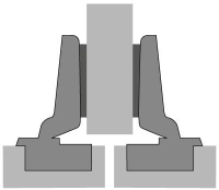Петля intermat 9973, угол 110°, чашка th42 d35, средняя стенка, b3 9043362 Hettich