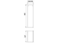 Корпус навесной кухни 20*34*96 высокий мм