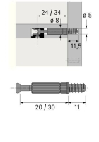 Дюбель ввинчиваемый twister du 232 t для rastex, l30 9047644 Hettich