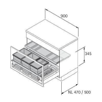 Insertflex 900, система сбора и сортировки мусора 9207644 Hettich