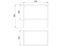 Корпус навесной кухни 60*34*50 под вытяжку