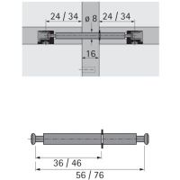 Дюбель двойной du 868 для rastex, сталь 1056170 Hettich