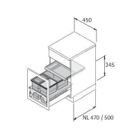 Система сбора и сортировки мус ора insertflex 450,kb450 9207638 Hettich