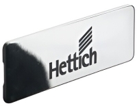 9104097 Заглушка для ящика InnoTech с логотипом Hettich, пластик, белая / под хром