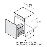 Bin.it smart 600, система сбора и сортировки мусора 9208752 Hettich
